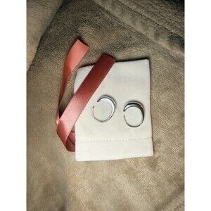 925 Sterling Silver Crescent Hoop Earrings Modern Curved Minimalist